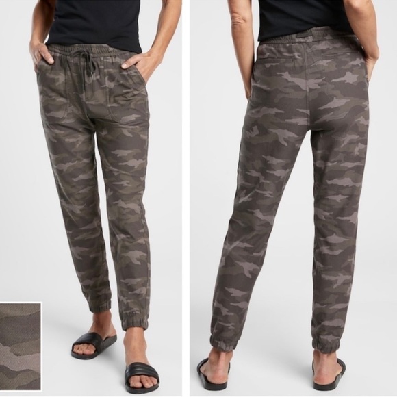 Athleta Womens Camo Farallon Joggers Size 0 Pull On Sweatpants Lounge Comfy Pant - Picture 1 of 14